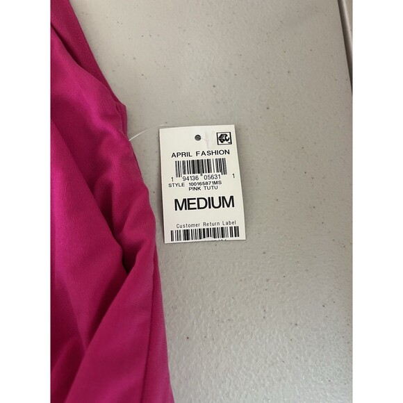 INC International Concepts Top Size Medium Pink Surplice Tie Waist Cap Sleeves - Picture 4 of 12